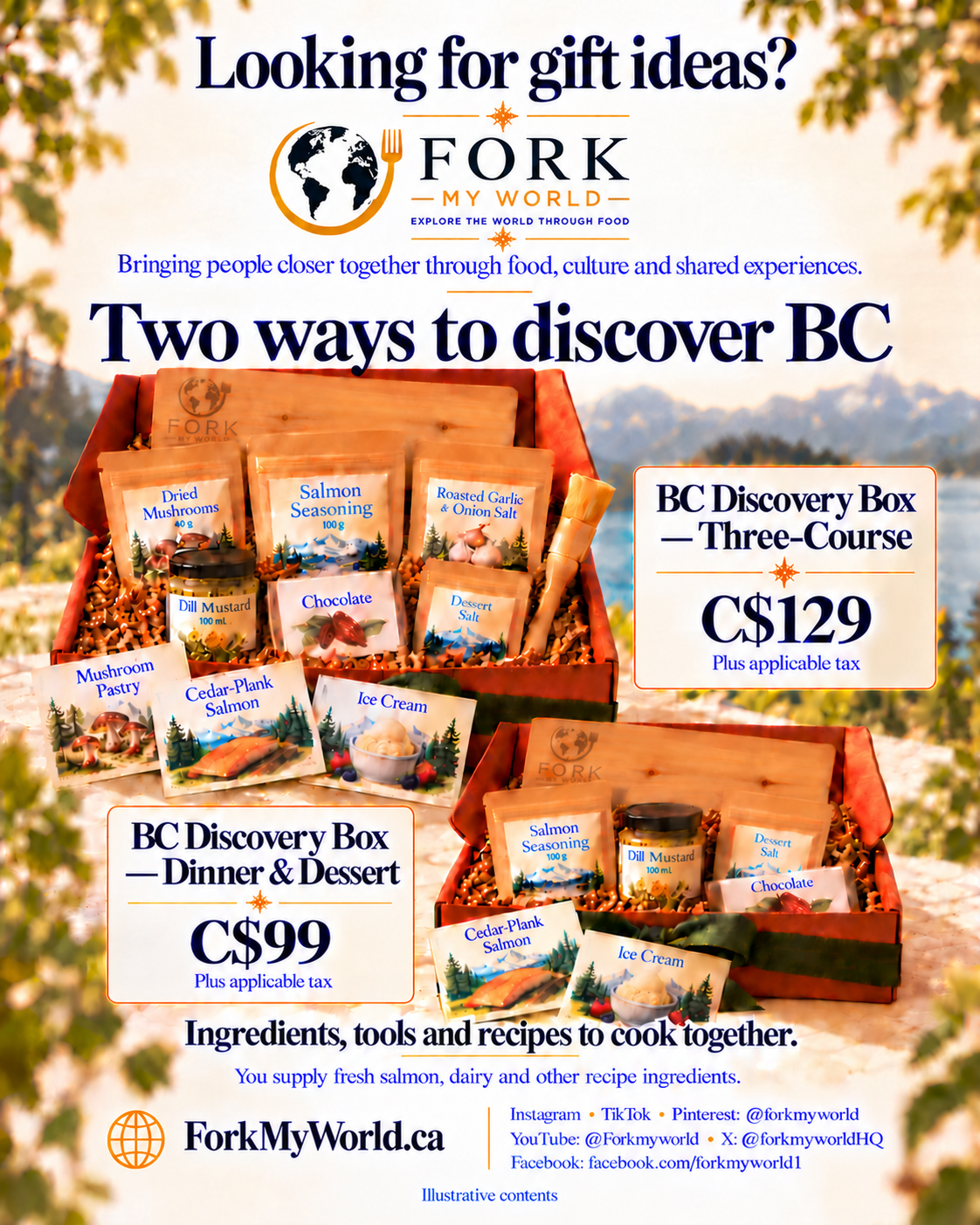 BC Discovery C$129 Three-Course and C$99 Dinner & Dessert approved social advertisement